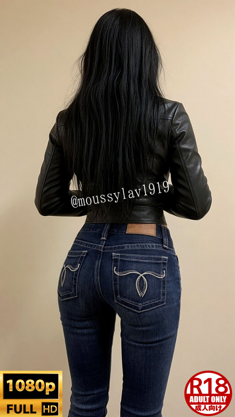 moussy濃紺スキニーデニム×ライダース❤️✨ムラつかせるジーンズの後ろ姿👖ぶっかけ用極上尻❤️