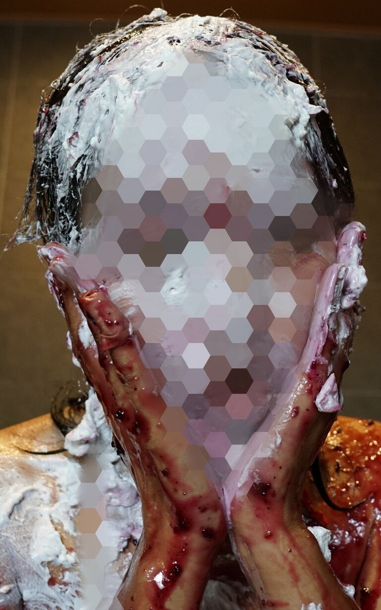 ジャム+パイ投げ+マイクロビキニ橙、Halloweenパーティー